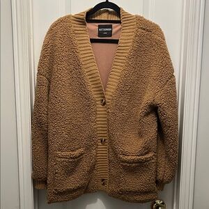 Kittenish Camel Sherpa Cardigan